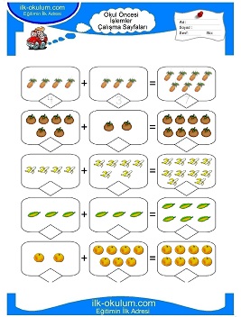 Çocuklar İçin toplam işlemi yaprak testleri 